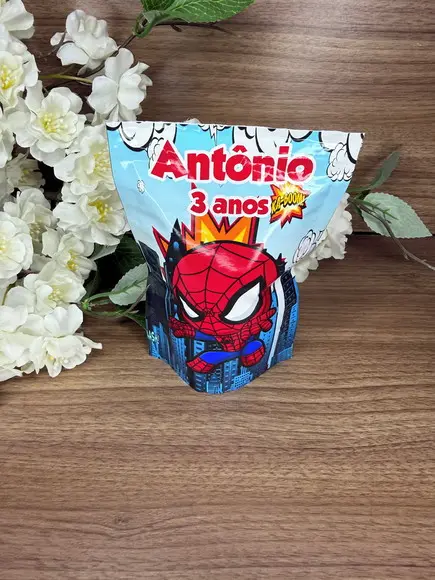 Saquinho Zip Lock Personalizado Homem Aranha Cute 15x10