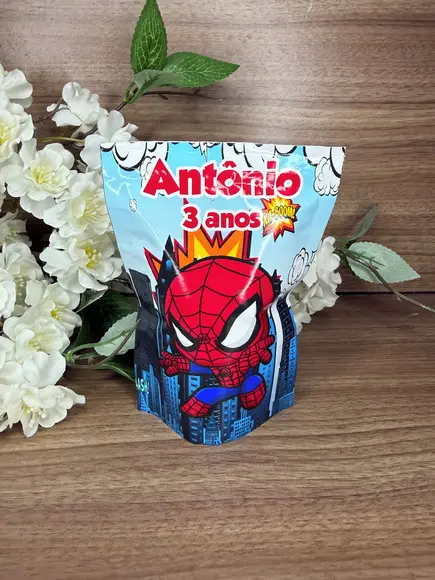 Saquinho Zip Lock Personalizado Homem Aranha Cute 15x10