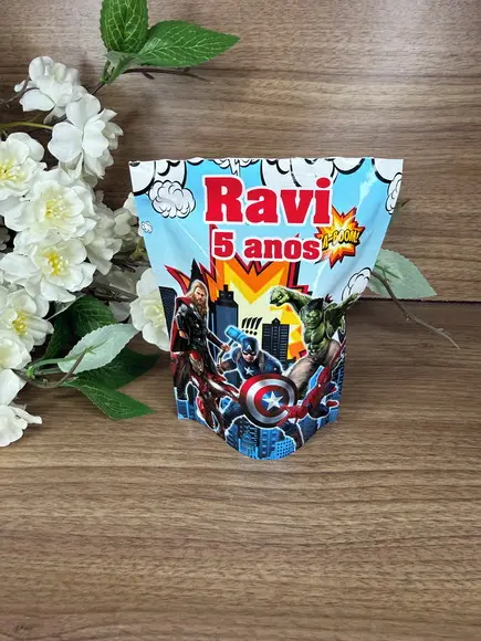 Saquinho Zip Lock Personalizado Vingadores 15x10