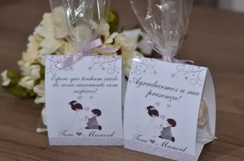 Tag com Embalagem para Suspiros Casamento