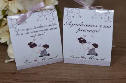 Tag com Embalagem para Suspiros Casamento