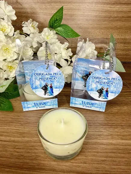 Vela Aromática com Caixinha Frozen