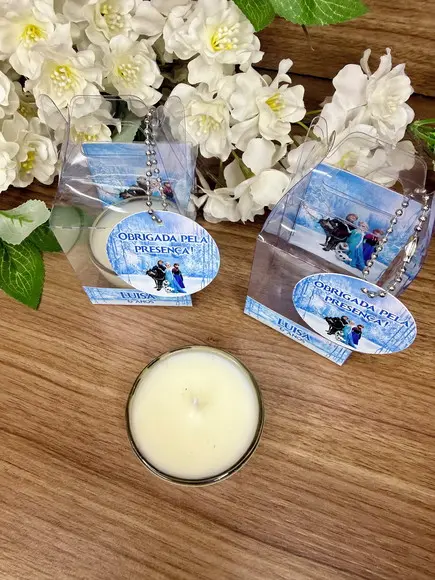 Vela Aromática com Caixinha Frozen