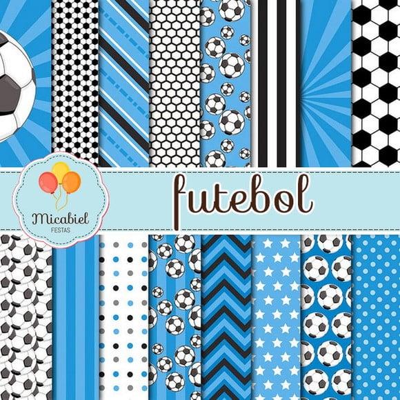 Papel Digital - Futebol (azul) 1