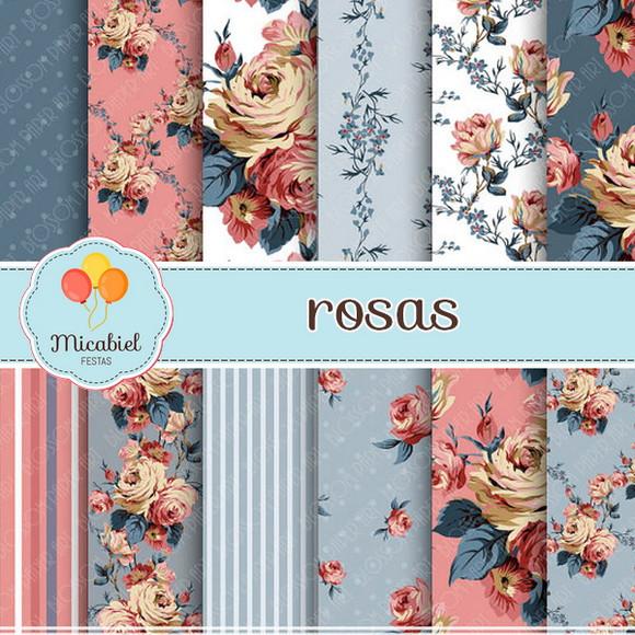 Papel Digital - Rosas (vintage) 4