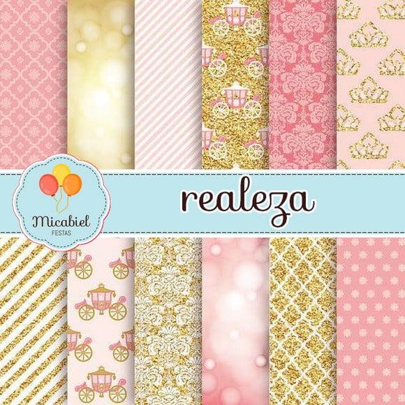 Papel Digital - Realeza (rosa) 1