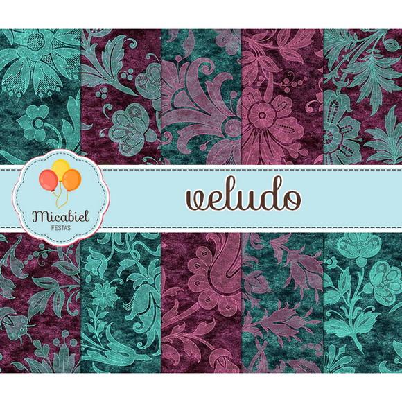 Papel Digital - Veludo (floral) 2