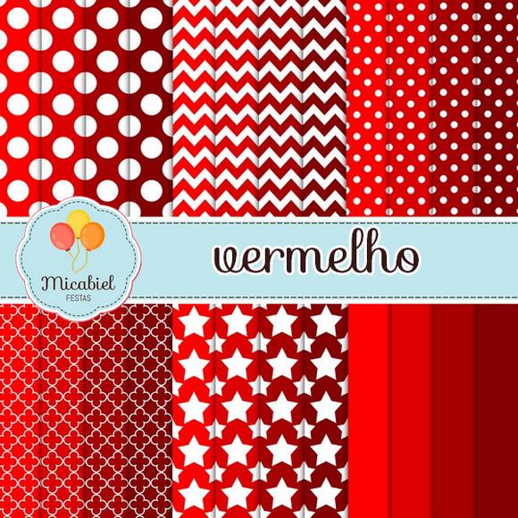 Papel Digital - Tons de Vermelho