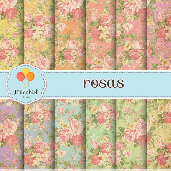 Papel Digital - Rosas (vintage) 2