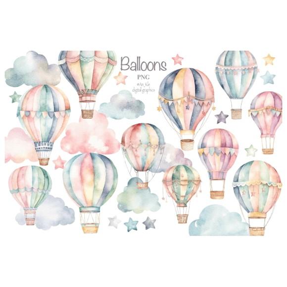 Clipart - Aquarela (balões) 2
