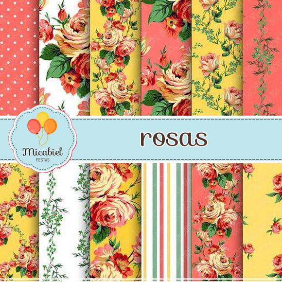 Papel Digital - Rosas (vintage) 3