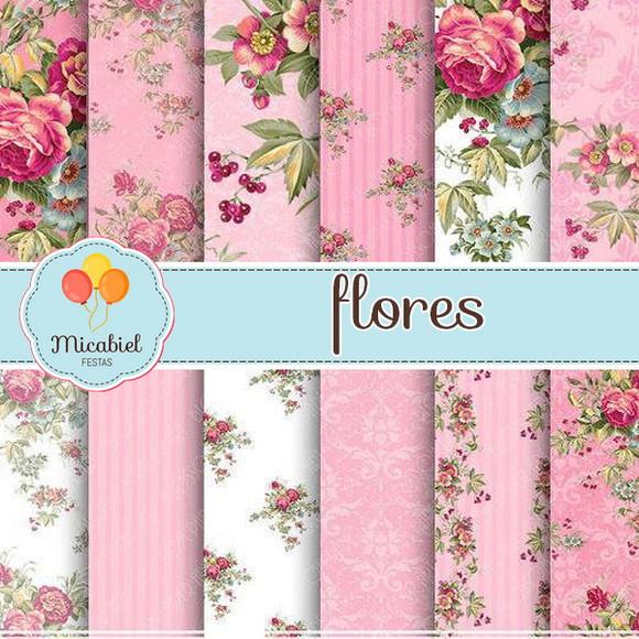 Papel Digital - Flores (vitorianas) 1
