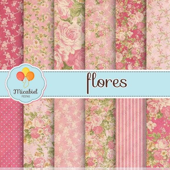 Papel Digital - Flores (vintage) 2