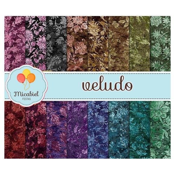 Papel Digital - Veludo (floral) 1