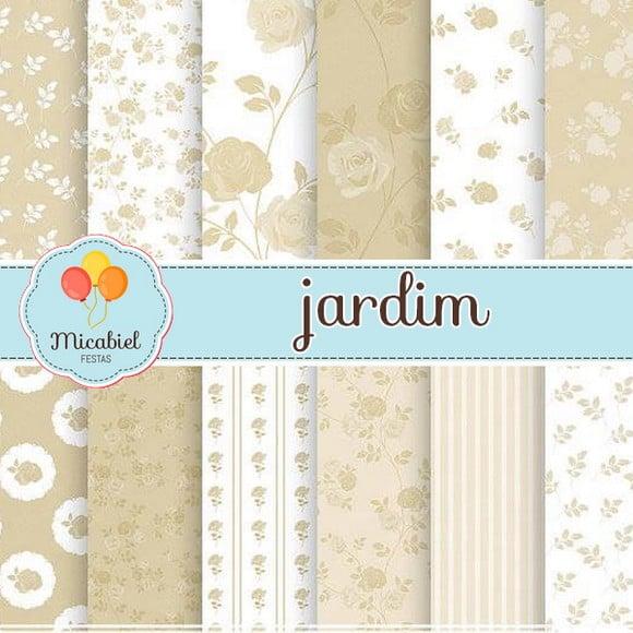 Papel Digital - Jardim (champagne) 1