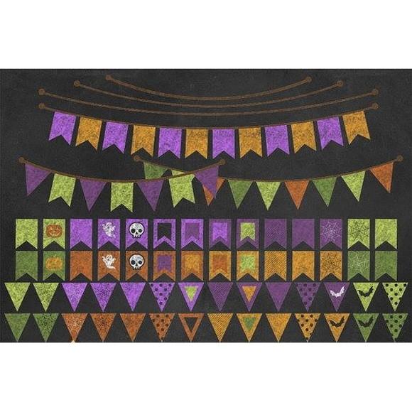 Clipart - Chalkboard (bandeirinha de Halloween)