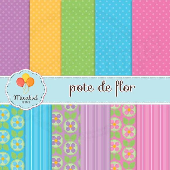 Papel Digital - Pote de Flor 1