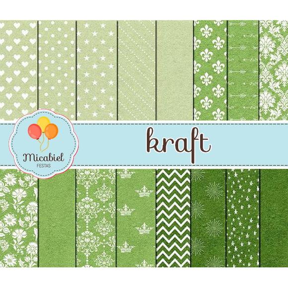 Papel Digital - Kraft (verde) 1