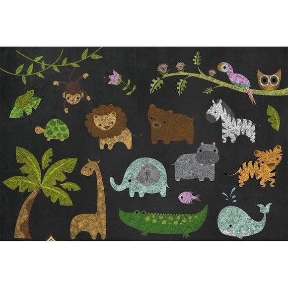Clipart - Chalkboard (zoológico)