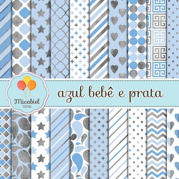 Papel Digital - Azul e Prata 2