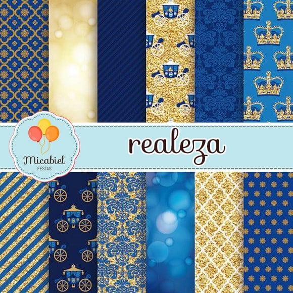 Papel Digital - Realeza (navy) 1