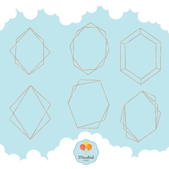 Clipart - Moldura (rose Gold) 1