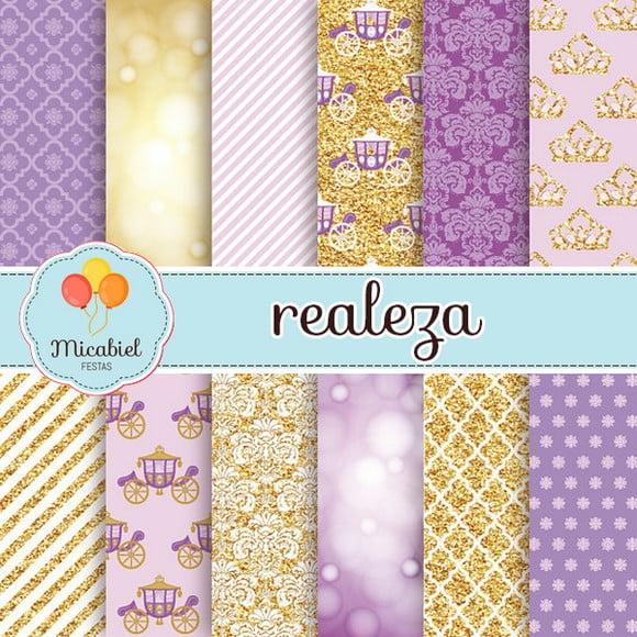 Papel Digital - Realeza (lilás) 1
