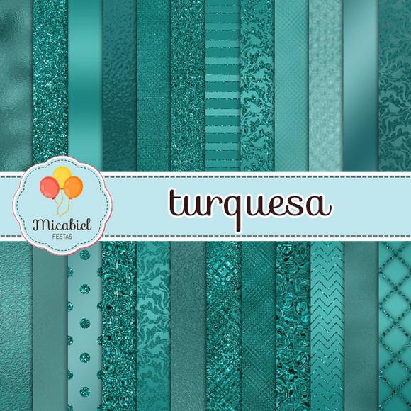 Papel Digital - Turquesa 1