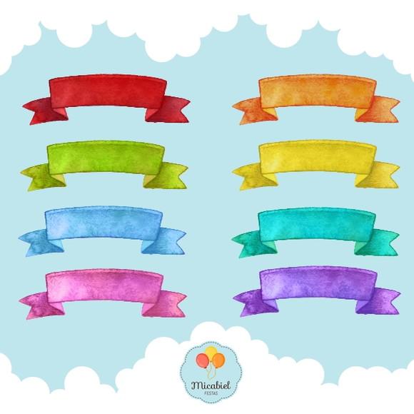 Clipart - Aquarela (faixas) 1