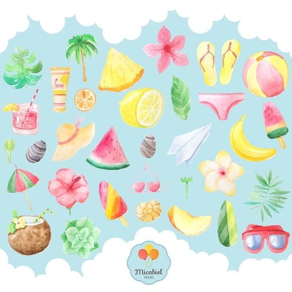 Clipart - Aquarela (verão) 1