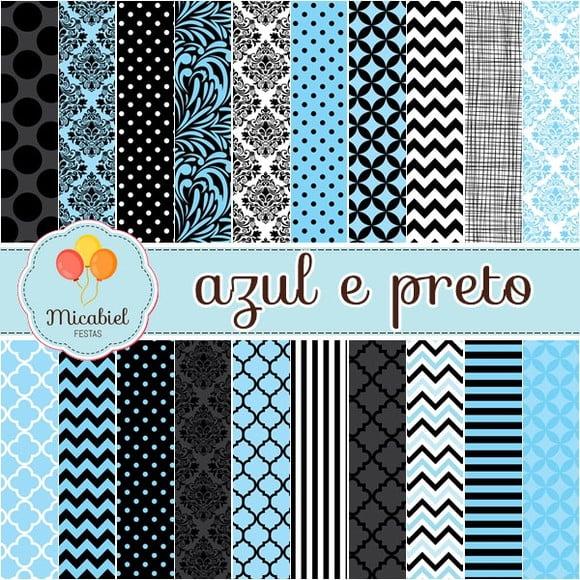 Papel Digital - Azul e Preto 1