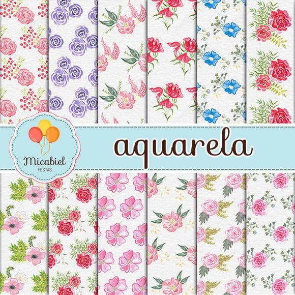 Papel Digital - Aquarela (floral) 2