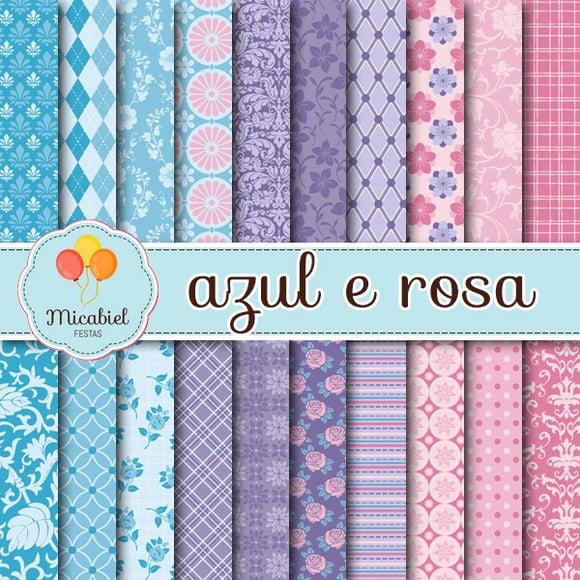 Papel Digital - Azul e Rosa 1