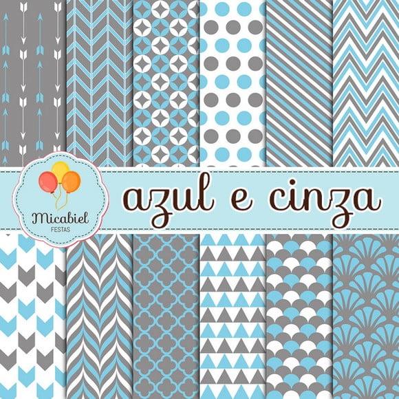 Papel Digital - Azul e Cinza 1