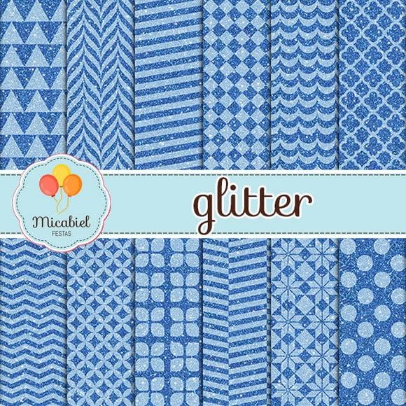 Papel Digital - Glitter (azul) 1