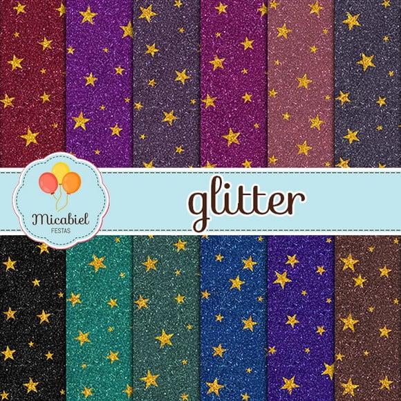 Papel Digital - Glitter (estrelas) 1