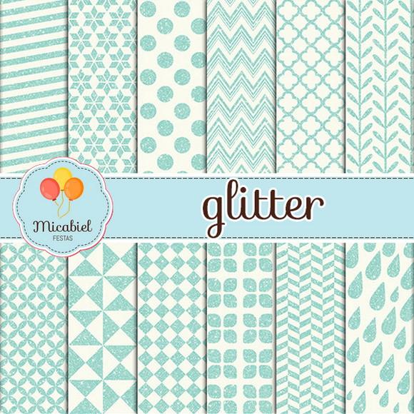 Papel Digital - Glitter (verde) 1