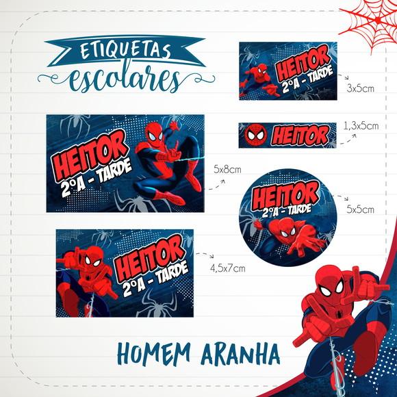 Arquivo de Corte - Etiqueta Escolar (homem Aranha) a