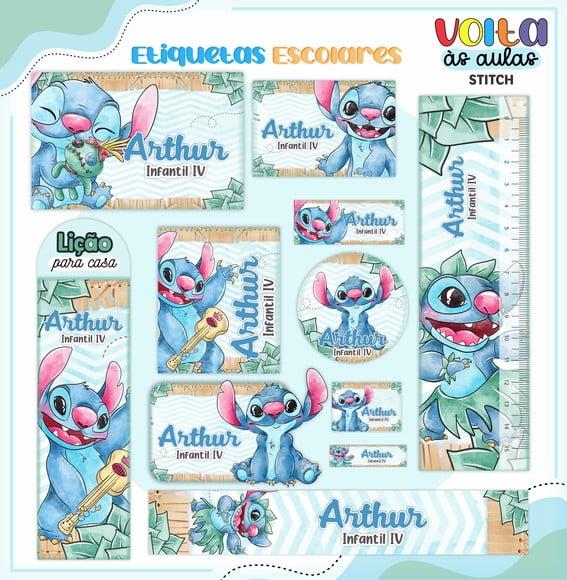 Arquivo de Corte - Etiqueta Escolar (lilo e Stitch) D