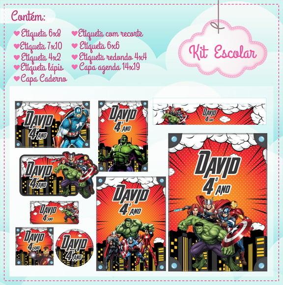 Arquivo de Corte - Etiqueta Escolar (vingadores) B