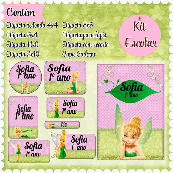 Arquivo de Corte - Etiqueta Escolar (tinker Bell) a