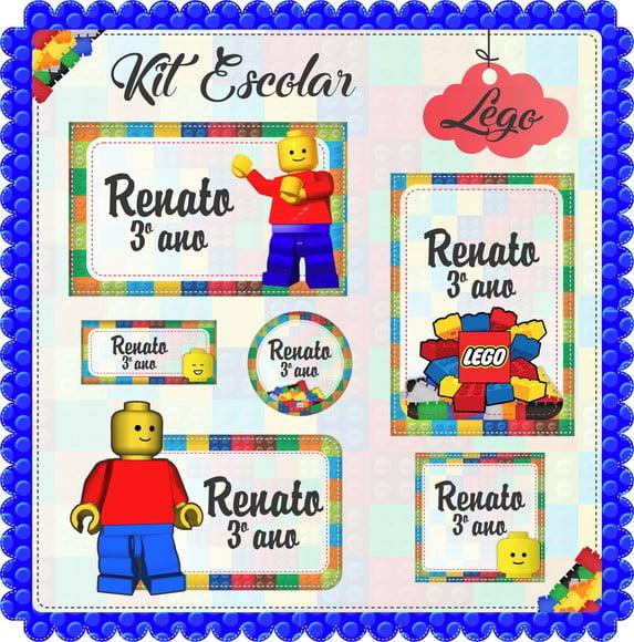 Arquivo de Corte - Etiqueta Escolar (lego) a