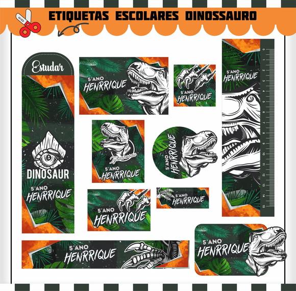 Arquivo de Corte - Etiqueta Escolar (jurassic Park) B