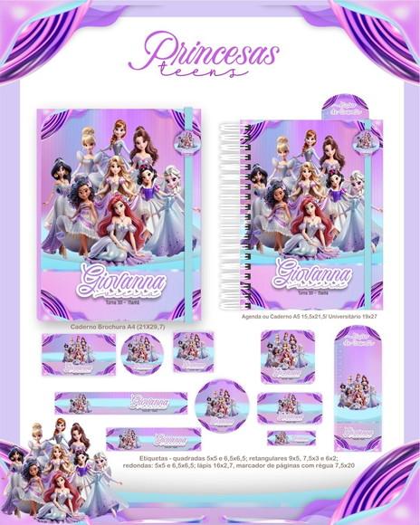 Arquivo Digital - Etiqueta Escolar (princesas Teen) a