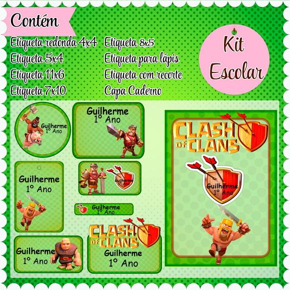 Arquivo de Corte - Etiqueta Escolar (clash Of Clans) a