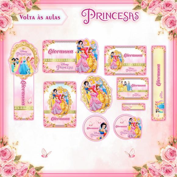 Arquivo de Corte - Etiqueta Escolar (princesas) H