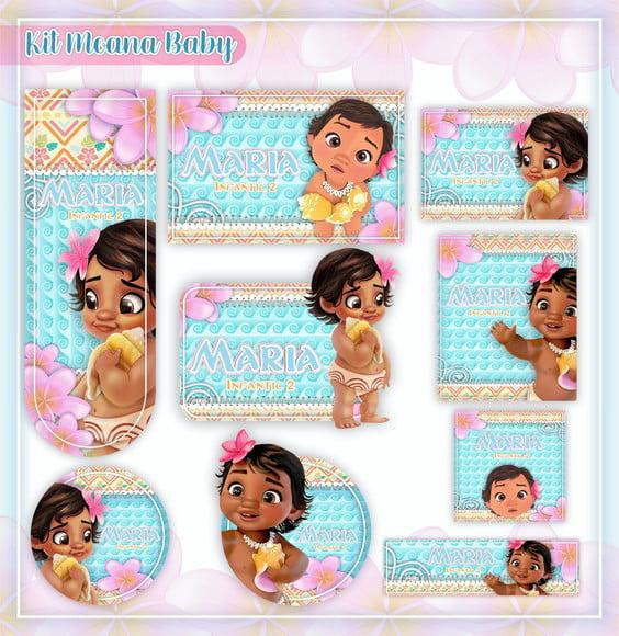 Arquivo de Corte - Etiqueta Escolar (moana Baby) a