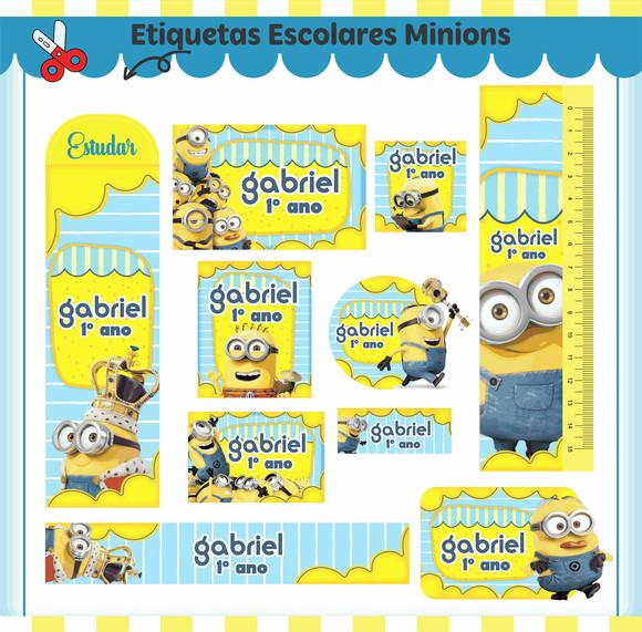 Arquivo de Corte - Etiqueta Escolar (minions) B