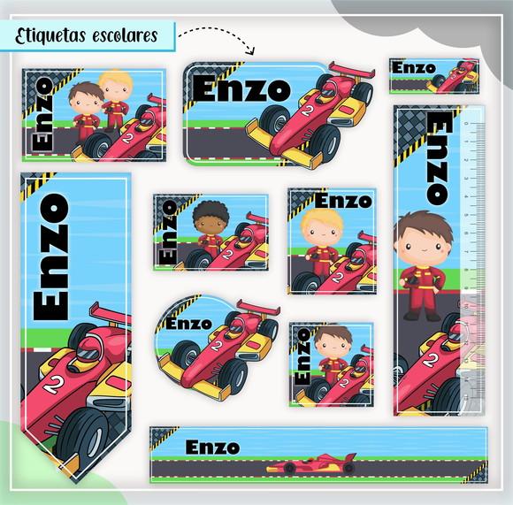 Arquivo de Corte - Etiqueta Escolar (carros) c
