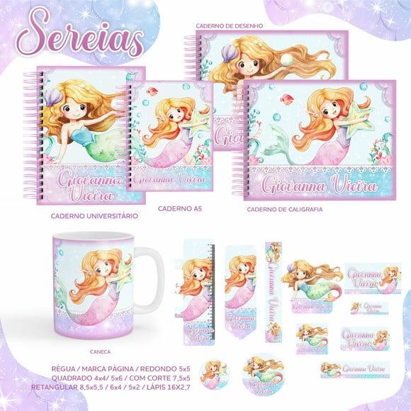 Arquivo Digital - Etiqueta Escolar (sereia) D
